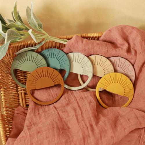 Sunrise Silicone Teething Ring  Sun  Sunset  Boho Baby