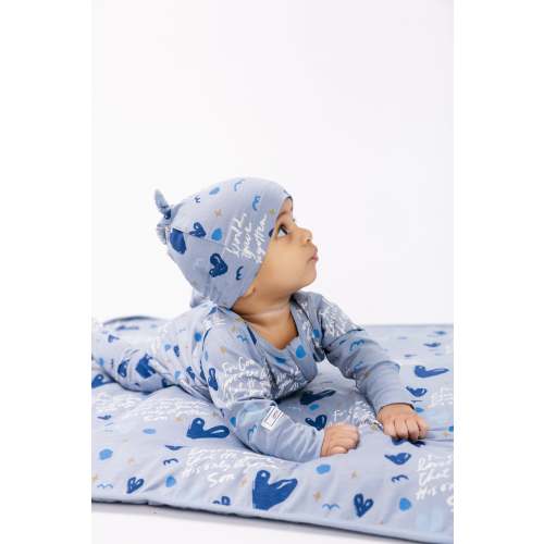 John 3:16 Blue PJ Footed Onesie