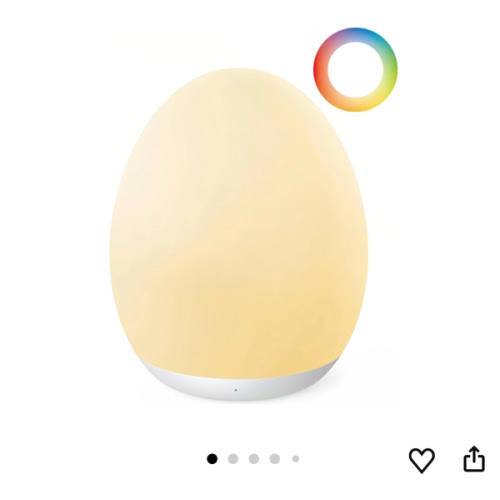 JolyWell Night Light for Kids, Baby Night Light with 7 Colors Changing Mode & Stepless Dimming, Nursery Night Light BPA Free,Rechargeable Egg Night Light for Breastfeeding 1h Timer & Touch Control