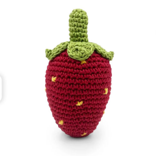 Myum Organic Cotton - Strawberry Rattle | Baby Toys- Blue Otter Toys