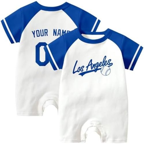 KREDE Baby Clothes Unisex Bodysuit White Custom Name Number for Baby Boys