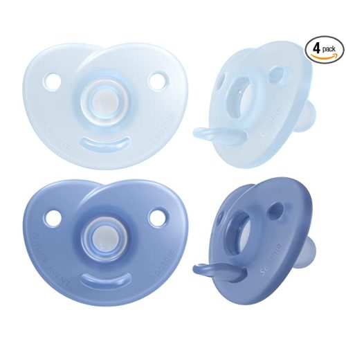 Philips AVENT Soothie Heart Pacifier, Blue/Light Blue, 0-3 Months, 4 Pack, SCF099/41