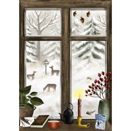 View from my window / fine art print / winter scene / illustration