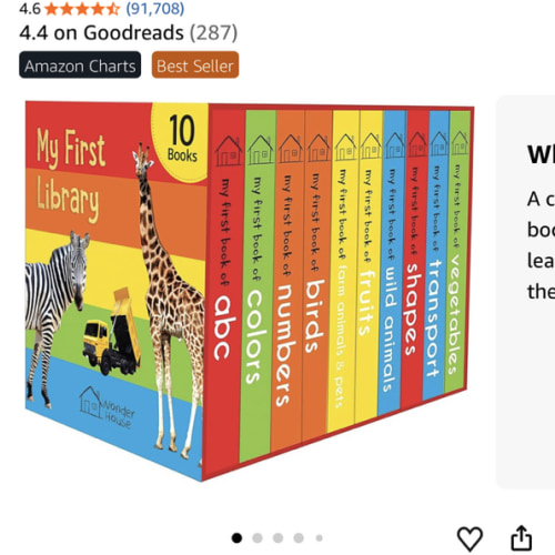 My First Library: Boxset of 10 Board Books for Kids