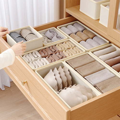 Closet Storage Drawers Foldable Fabric Organizer Bins with Breathable Mesh for Underwear Socks Wardrobe Organization, Space Saving Solution for Bedroom|Oxford cloth,A,KTFgvq