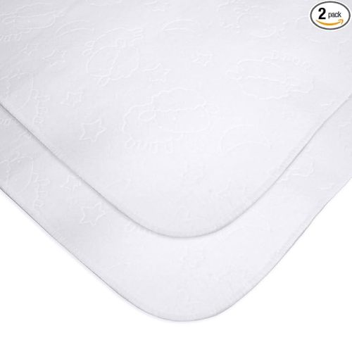 American Baby Company 2 Pack Waterproof Flat Crib Mattress Pad Cover 52" x 28" - Quilted, Noiseless, Soft & Breathable Crib and Toddler Mattress Protector for Babies, Adults and Pets