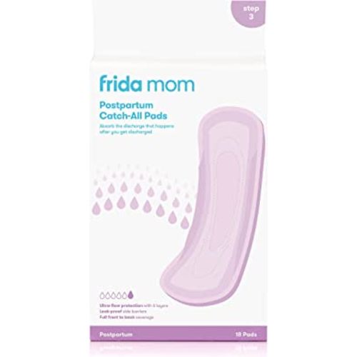 Frida Mom Postpartum Maternity Catch-All Pads for Maximum Absorbancy - 18 ct, White
