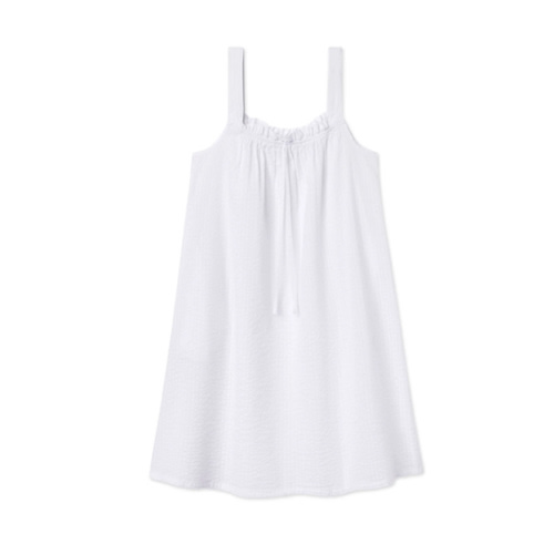 LAKE | Women | Cotton Pajamas | White Seersucker Alice Nightgown