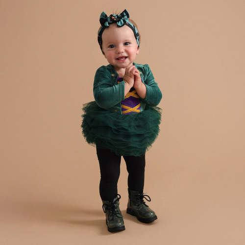Disney Hocus Pocus Winifred Velour Tulle Bodysuit Dress