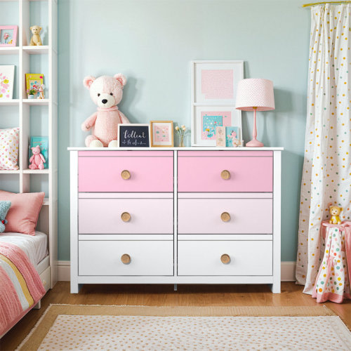 Wade Logan® Bustillo 46.1'' W kids 6 -Drawer Dresser & Reviews | Wayfair