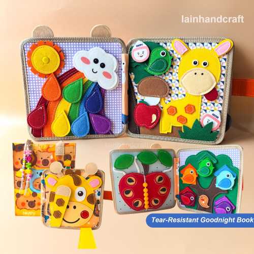 Felt Quiet Book for Toddlers, Custom Name Felt Bag, Shapes, Colors, Emotions, Transportation! Busy Book Gift for Kids,  Educational Toys