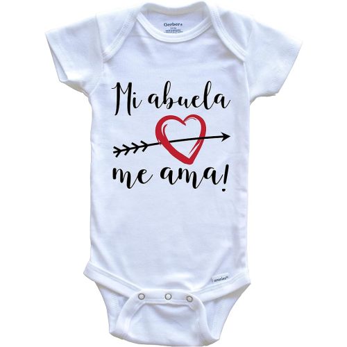 Really Awesome Shirts Mi Abuela Me Ama My Grandma Loves Me Spanish Language Grandchild Baby Bodysuit