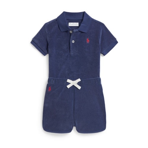 Cotton Terry Polo & Shorts Set, 9M