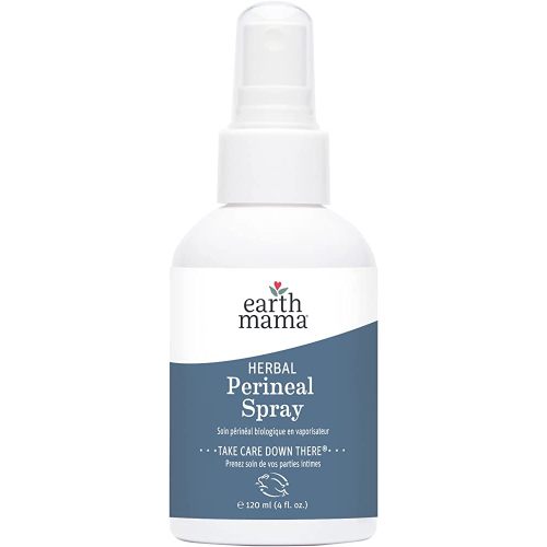 Earth Mama Herbal Perineal Spray | Safe for Pregnancy and Postpartum Recovery, Witch Hazel Natural Cooling Spray for After Birth Feminine Care Essentials, Benzocaine & Butane Free, 4-Fluid Ounce