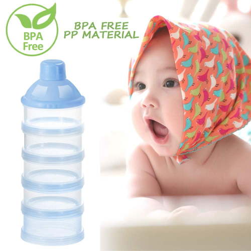 1/2/3 Pack Formula Dispenser On The Go, 5 Compartments Stackable Formula Container for Travel, Baby Milk Powder Kids Snack Container, BPA Free