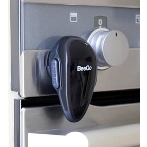 Oven Lock Child Safety – Award Winning Self-Adhesive Baby Proofing Oven Door Latch, Easy Install Heat-Resistant Safety Lock by BeeGo (Black)
