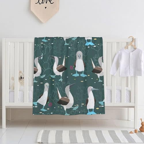 Blue-Footed Booby Bird Baby Blanket for Boys Girls Soft Blanket 30 x 40 Inch Bed Throws for Baby Crib