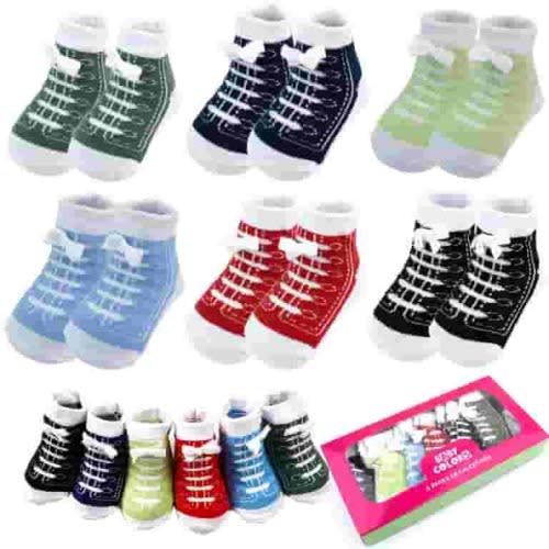 Fraobbg 6-Pack Baby Cotton Newborn Ankle Sock Crew Bootie Infant Socks 0-6 Month