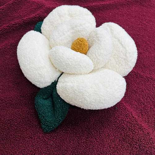 Magnolia Flower Cushion – 3D Plush Floral Pillow, Nursery or Bedroom Decor, Personalized Gift Idea