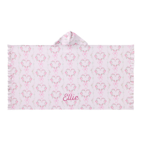 LoveShackFancy Floral Hearts Kid Hooded Towel