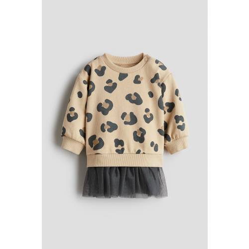 SWEATSHIRT DRESS WITH TULLE SKIRT