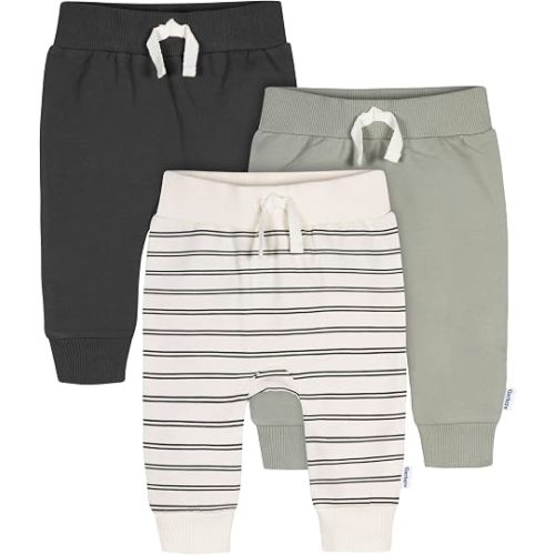Gerber Baby Boys' Toddler 3-Pack Jogger Pants