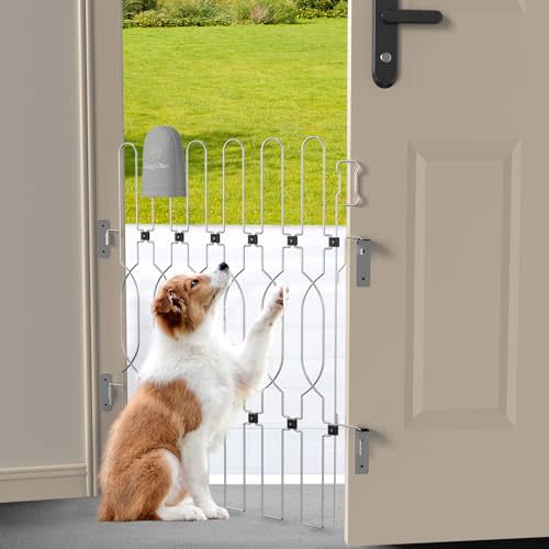 Snagle Paw Metal Retractable Door Barrier,28.4" Wide 35" Tall Safety Dog Gate for Front Door,Easy Install Retractable Pet Gate for Recreational Vehicle,Doorways