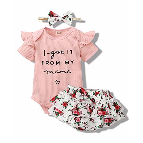 Mioglrie Newborn Infant Baby Girl Clothes Romper Shorts Set Floral Summer Outfits Cute Baby Clothes Girl