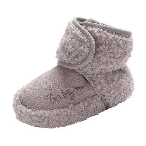 Kids' $10 Under Newborn Cozy Fleece Booties, Cotton Lined Anti-Slip & Stay On Baby Slippers Socks Booties with Gripper Toddler Winter Warm Snow Boots First Walker Crib Shoes