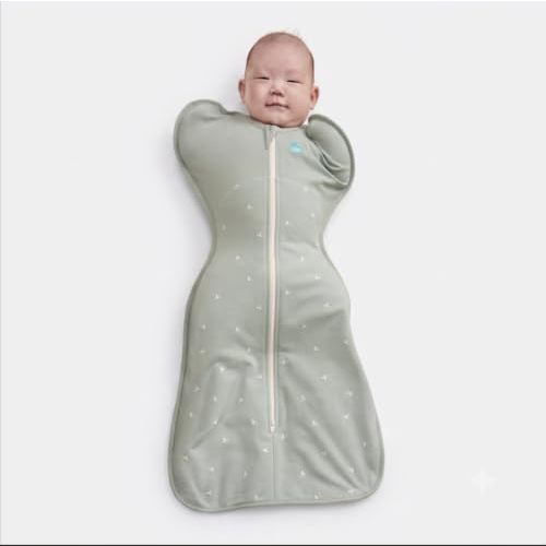 Love to Dream Swaddle Up 2-in-1 Transition Bag | 1.0 TOG, 8-13 lbs, Olive | Sleep Sack with Patented Zip-Off Wings for Arms-Free Transition | Snug Fit & Easy Diaper Changes | Moderate Temps 68-75 F