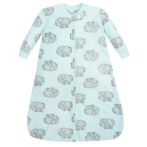 Hudson Baby Long-Sleeve Fleece Sleeping Bag, Cute Elephant, 0-6 Months