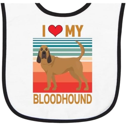 Bloodhound Dog Lover Retro Sunset Baby Terry Cloth Bib
