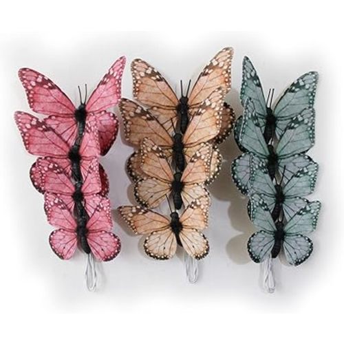 ConetoRosa Butterfly Wall Decor 12PCS 2Sizes, 3D Butterfly Decor Fake Butterfly Wall Butterfly Decorations for Home Room Bedroom Nursery Decor, 3D butterflies for Wedding Christmas Brithday (Retro)