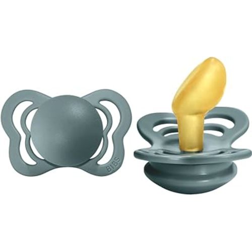 BIBS Pacifiers - Couture Collection | BPA-Free Baby Pacifier | Made in Denmark | Set of 2 Island Sea Color Premium Soothers | Size 0-6 Months