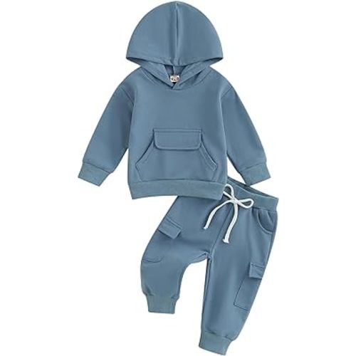Ledy Champswiin Baby Boy Girl Sweatsuits Sportswear Toddler Kids Solid Color Outfit Hoodie Sweatshirt Tops & Pants Clothes
