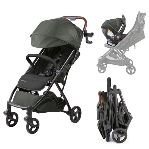 Ingenuity Ingenuity 3Dquickclose CS+ Compact Fold Stroller – Lightweight Stroller with Oversized Canopy, Extra-Large Storage and Compact Fold, Forest