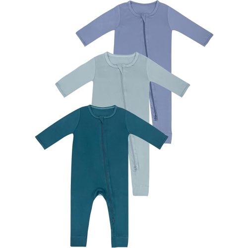 Baby Boys Girls Rayon Footless Long-Sleeve One-Piece Romper Baby Jumsuit Newborn Clothes 3-Pack