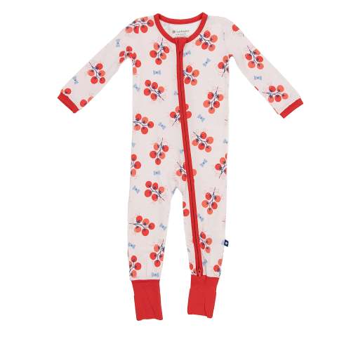 Larkspur Baby | Romper Pajamas | Convertible One Piece in Tomato Bouquets