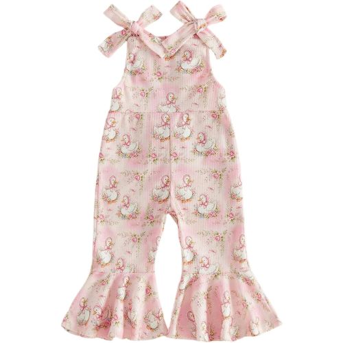 Toddler Cowgirl Outfit Baby Girl Romper Bell Bottom Flare Jumpsuit