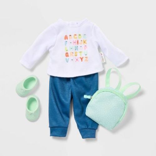 14" ABC Top & Jeans Baby Doll Outfit - Gigglescape™