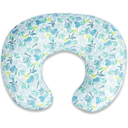 Nursing Pillow - Breastfeeding Pillow with Breathable Filling & Removable Cover, Ergonomic Support for Breastfeeding & Bottle (Leaves White,0-12 Months)