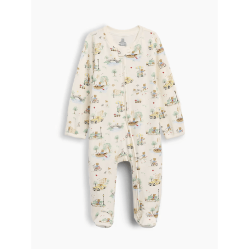 Baby Organic Cotton Print Footed One-Piece