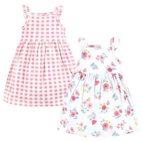 Hudson Baby Girls Cotton Dresses, Butterfly Floral