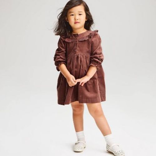 Toddler Girls' Long Sleeve Corduroy Dress - Cat & Jack™ Brown 2T