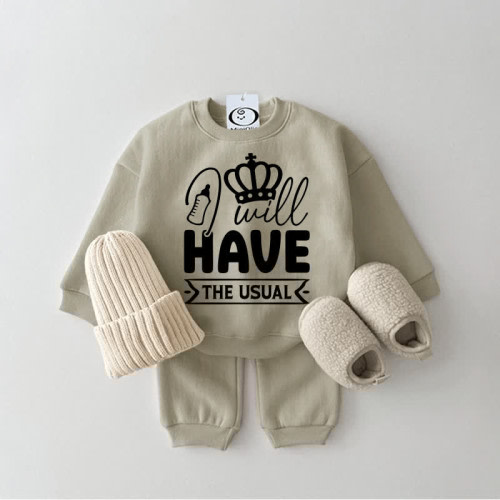 I WILL HAVE THE USUAL Baby Sweatsuit 2-piece Set