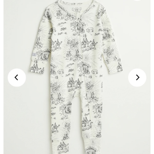 O Little Town of Bethlehem Footless Onesie PJ Cotton