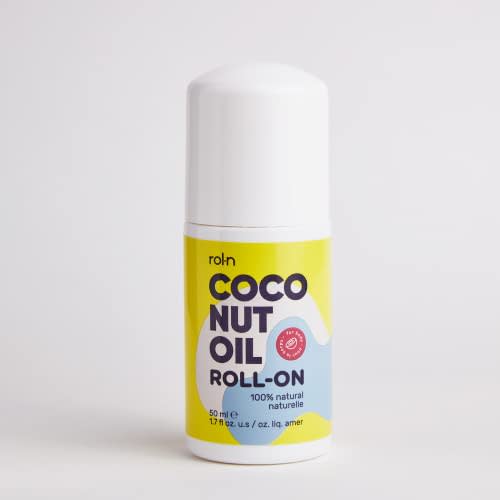 Roll-On Coconut Oil for Body & Face, 50 ml 100% Fractionated Coconut Oil, Multi-Purpose Natural Moisturizer, Body Skin Oil, Stretch Marks Oil, Skin Repair, Unisex