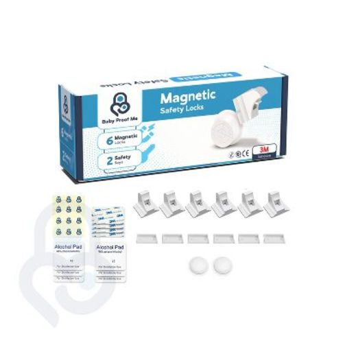 Baby Proof Me Magnetic Cabinet Locks - 36 Pack Child Safety Cabinet & Drawer Locks, Adhesive No-Drill Baby Proofing for Kitchen, Fridge & Oven
