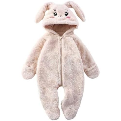 Halloween Bunny Onesie for Toddler Flannel Animal Plush Zip up Romper