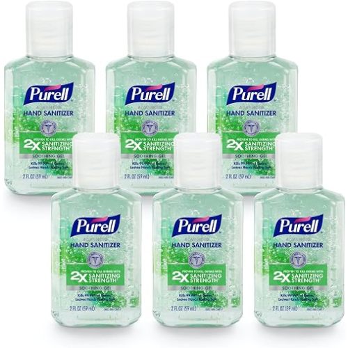 Purell Hand Sanitizer Soothing Gel Travel Bottle, 6ct x 2oz - 3156-04-EC